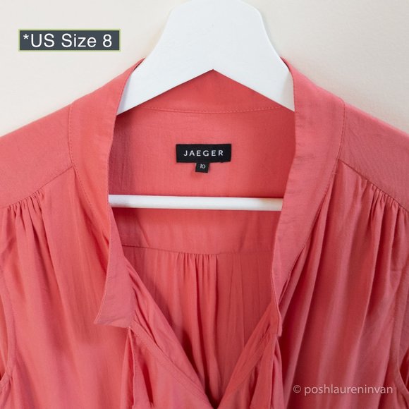 Jaeger Sleeveless Top – Coral / Dressy Summer Top – US 8 - Picture 3 of 11